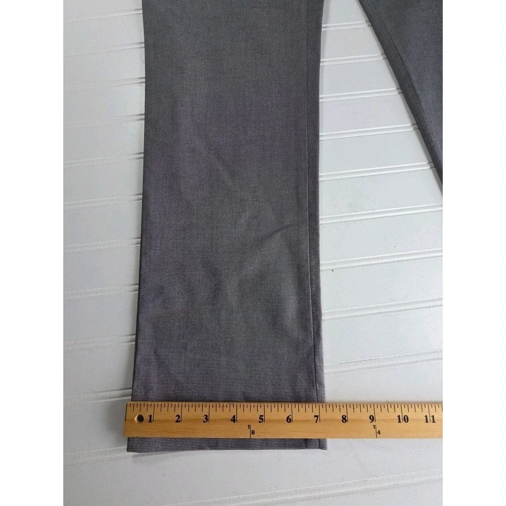 Banana Republic Pants‎ Mens 31 x 30 Slim Fit Gray Flat Front CHECK Chino Stretch